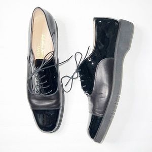 Salvatore Ferragamo Black Leather Oxford Shoes